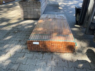 Ca. 276x Angelim Pedra Latten Geschaafd, 21x40mm, lengte 185cm